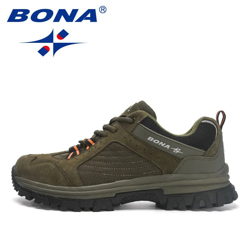 BONA New Designers  Wear resistance and skid resistance Hiking Shoes Trekking Sneakers Men Shoes Man Trekking Walking Joggi