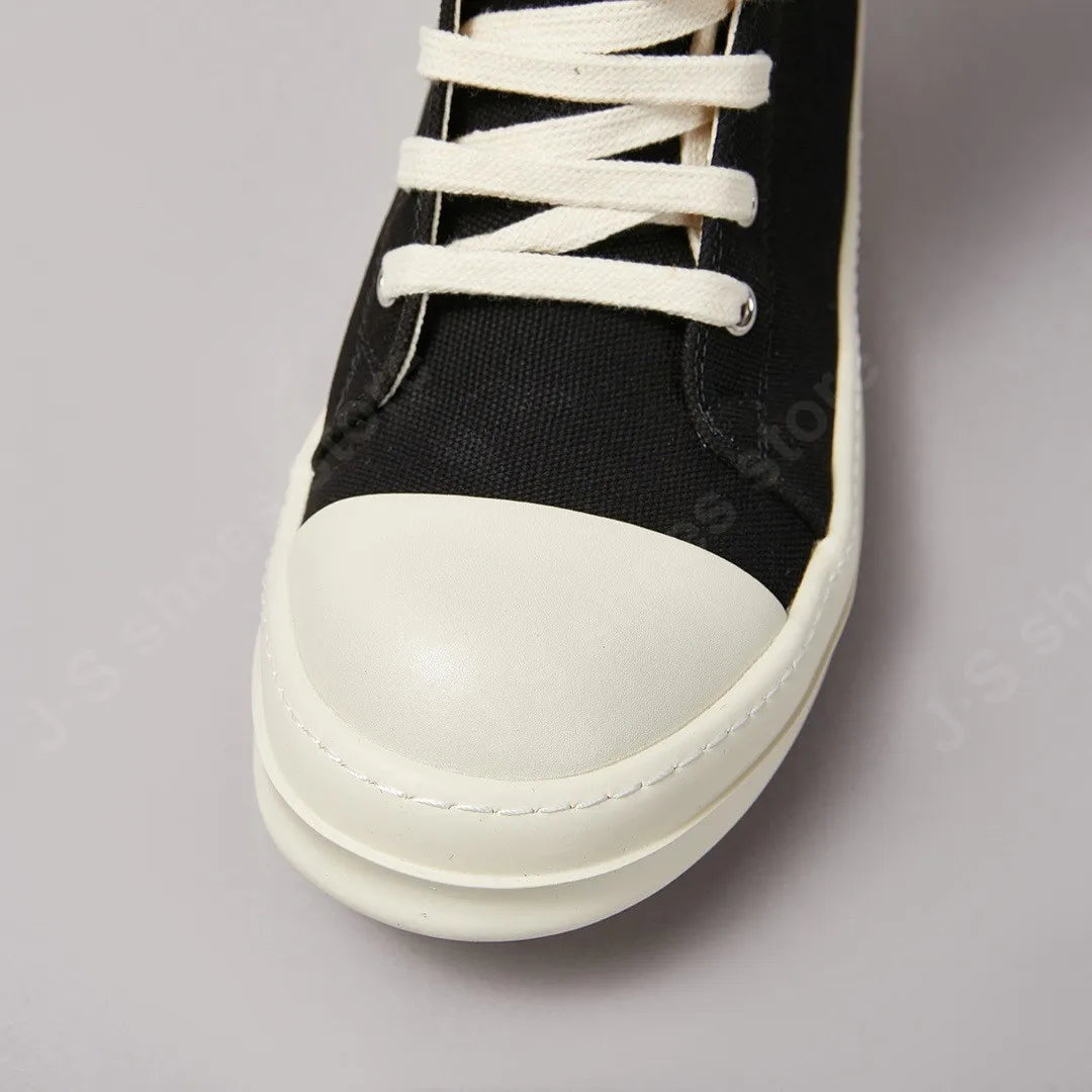 Classic Black Canvas Shoe Brand R-o Shoe Men High Top Shoes Women Casual Shoes Sneaker Luxury Ankle Boot Lace Up Flat Boots