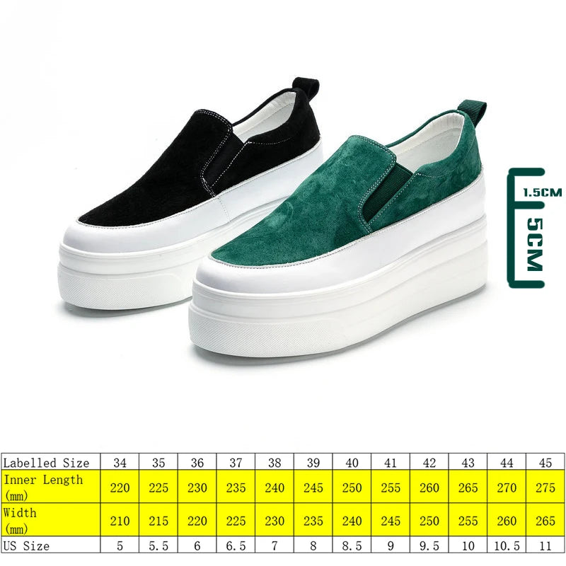 fujin genuine leather women shoes platform wedge sneakers chunky shoes slip on slipon women casual shoes slipony spring autumn