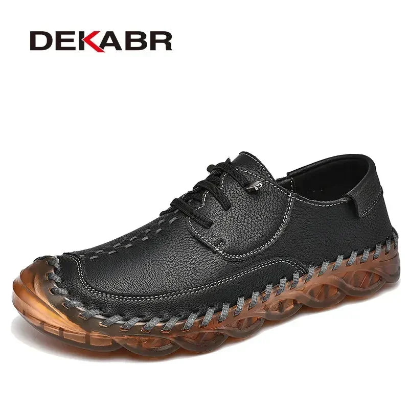DEKABR Fashion Casual Men Shoes Leather Handmade Driving Shoes Adult Brand Mens Loafers Soft Slip-on Men Footwear Size 38~46