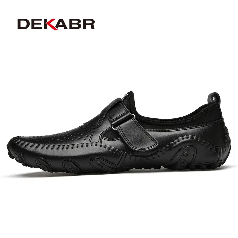 DEKABR Fashion Loafer Shoes Men Genuine Leather Soft Comfy Slip-on Moccasins Handmade Man Casual Shoes Drive Walk Luxury Leisure
