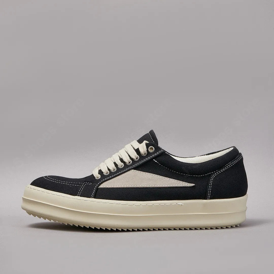 R-o Classic Men's Twill Canvas Low Top Casual Shoes Sneaker Women Luxury Shoe Men Lace Up Black Canvas Shoes Retro Flat Sneakers