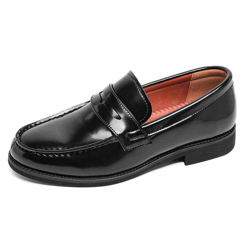 STRONGSHEN Luxury Designer Man Pointed Dress Shoes Mens Slip on Genuine Patent Leather Wedding Shoes Glossy Oxford Formal Shoes