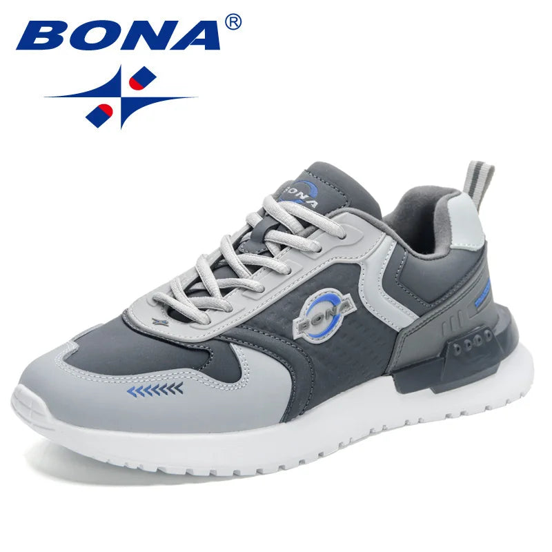 BONA 2023 New Designers Vulcanized Platform Leisure Flat Shoes Trend Sneakers Breathable Lace Up Comfortable Casual Shoes Men