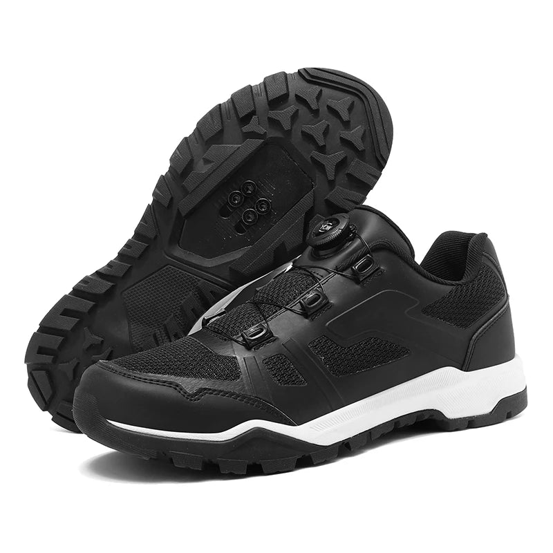 Cycling Shoes Man Mtb Cycling Sneaker Flat Pedal Bicycle Shoes Cleat Shoes Bicycle Mountain Bike Shoe Racing Lock Footwear Black