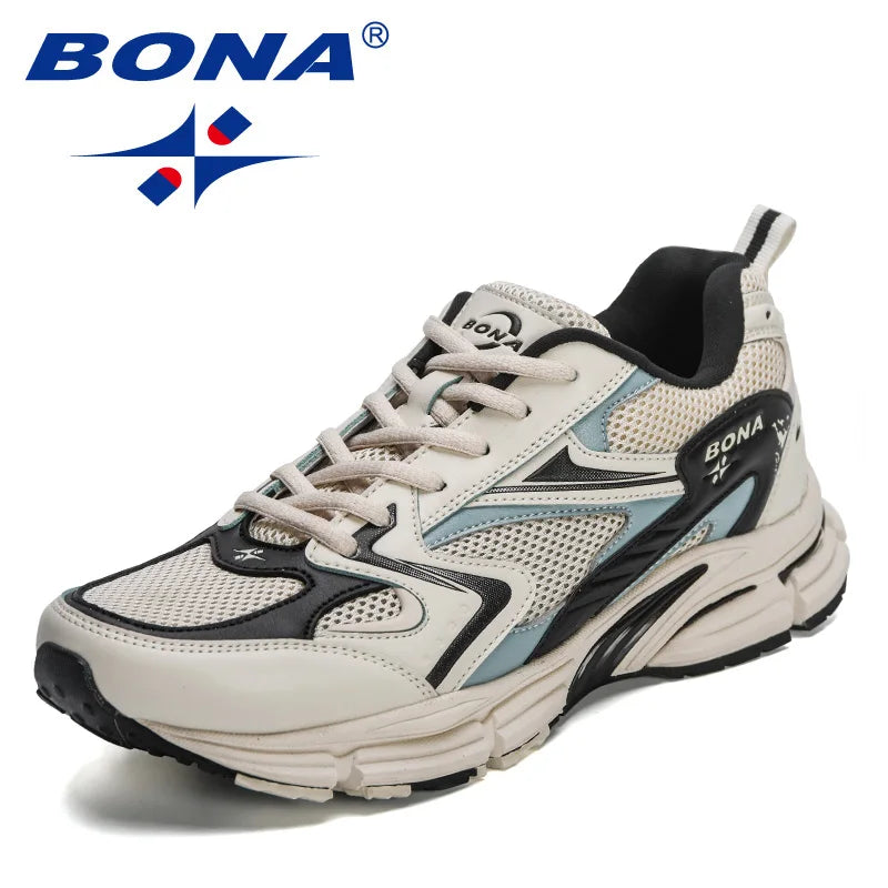 BONA 2023 New Designers ActionMen Non-slip Man Jogging Shoes Athletic Training Sneakers  Leather Running Shoes  Mansculino Trend