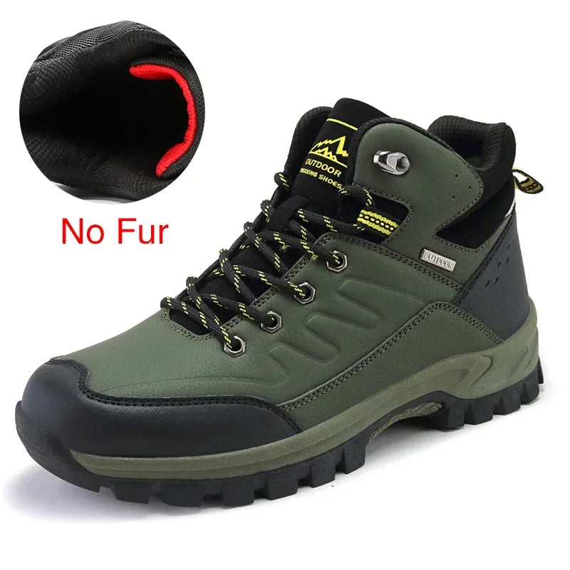 DEKABR Brand Winter Men Snow Boots Warm Plush Men's Boots Waterproof Leather Ankle Boots Top Quality Non-slip Men's Hiking Boots