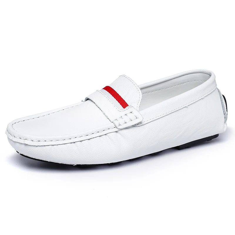 STRONGSHEN Men Shoes Slip on Flats Moccasins Mens Breathable Casual Leather Shoes Luxury Brand Loafers Driving Shoes for Men