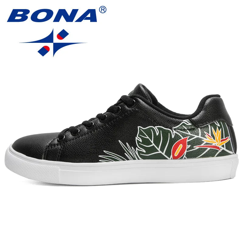 BONA 2022 New Designers Classics Skateboarding Shoes Women High Quality Antiskid Walking Sports Shoes Ladies Casual Sneakers