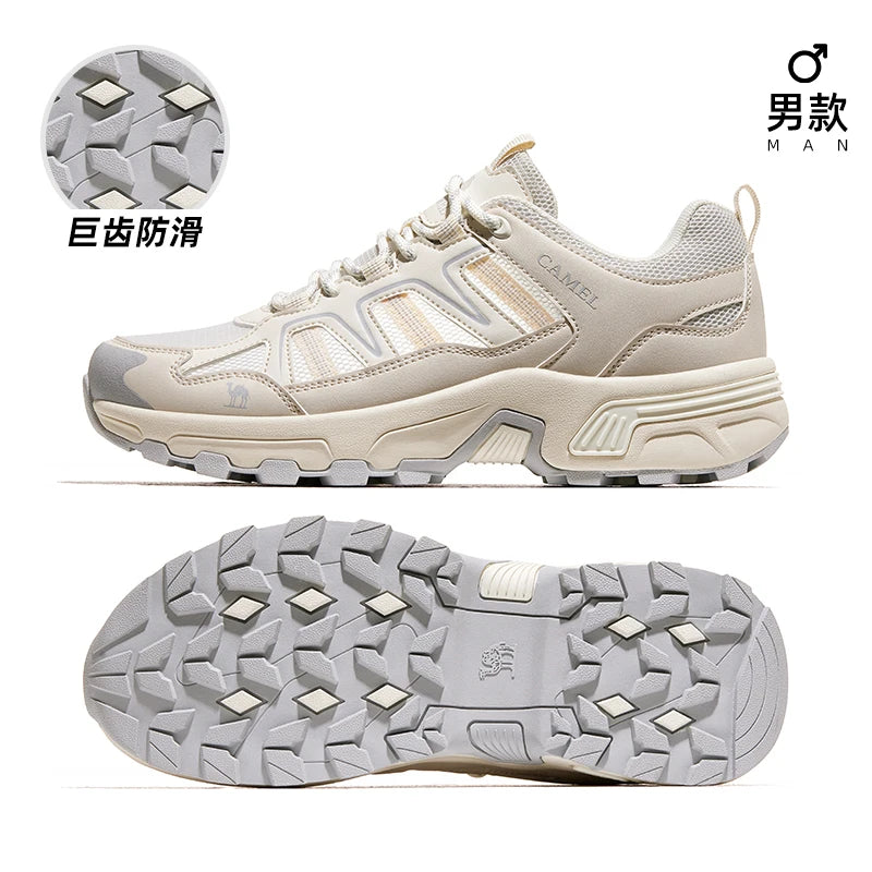 GOLDEN CMAEL Mesh Hiking Shoes Men Women Sneakers Breathable Non-slip Sports Running Trekking Shoes for Men Summer 2025 New