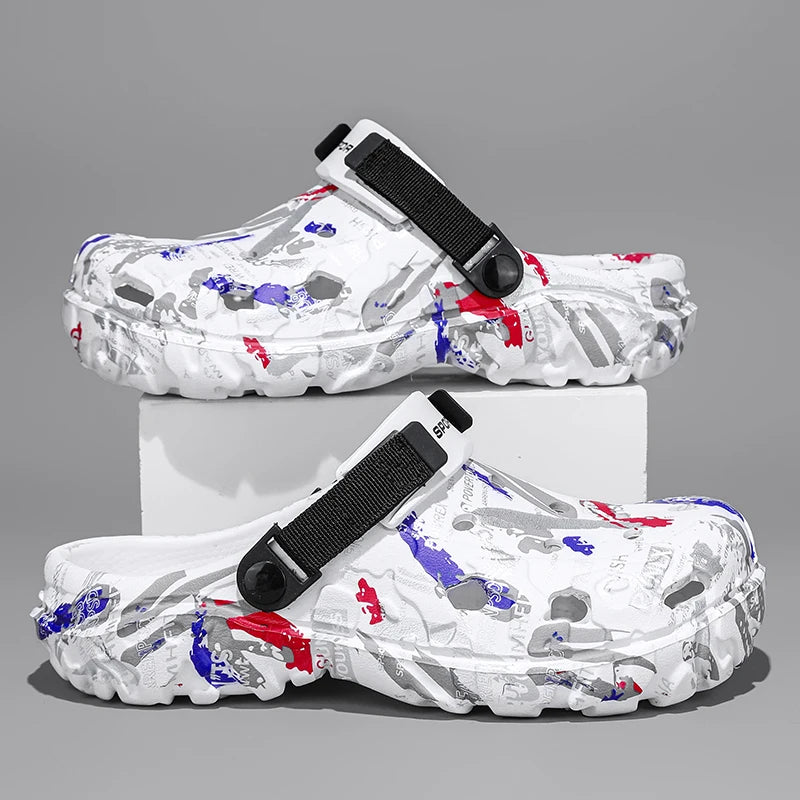 Summer Men's Clogs Rubber Sandals Man Home Garden Shoes Beach Slippers Men Big Size 47 48 Comfortable Soft Bottom Lightweight