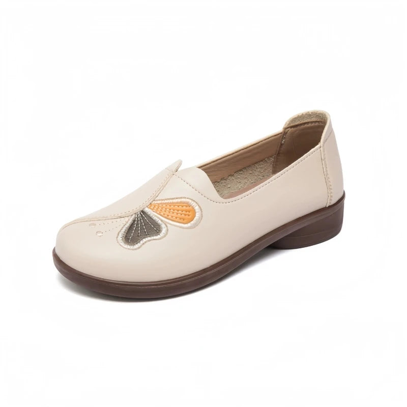 WOZIGIC Chaussures plates en microfibre pour femmes, antidérapantes, motif papillon, souples, pour printemps et automne