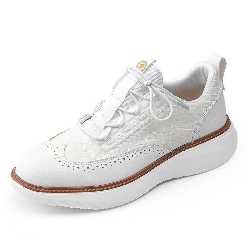 Plus Big Size 50 51 52 Mens Brogues Leather Casual Shoes Thick Soles 5cm British Style Fashion Italian Luxury Brand Designers
