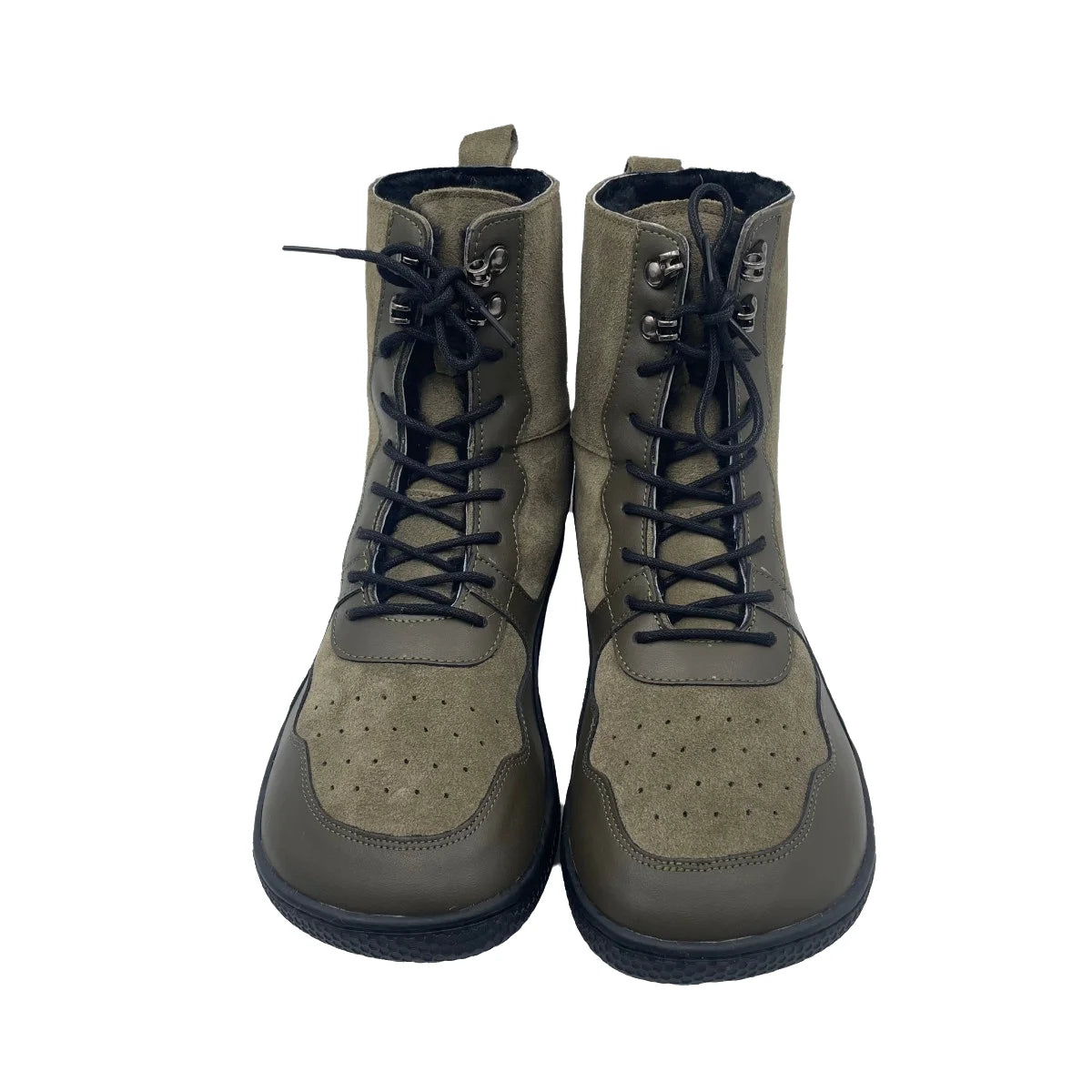Tipsietoes Barefoot Genuine Leather Winter Middle-High Boots Real Natural Fur Linning Warm Men Women Warmer Light Weight