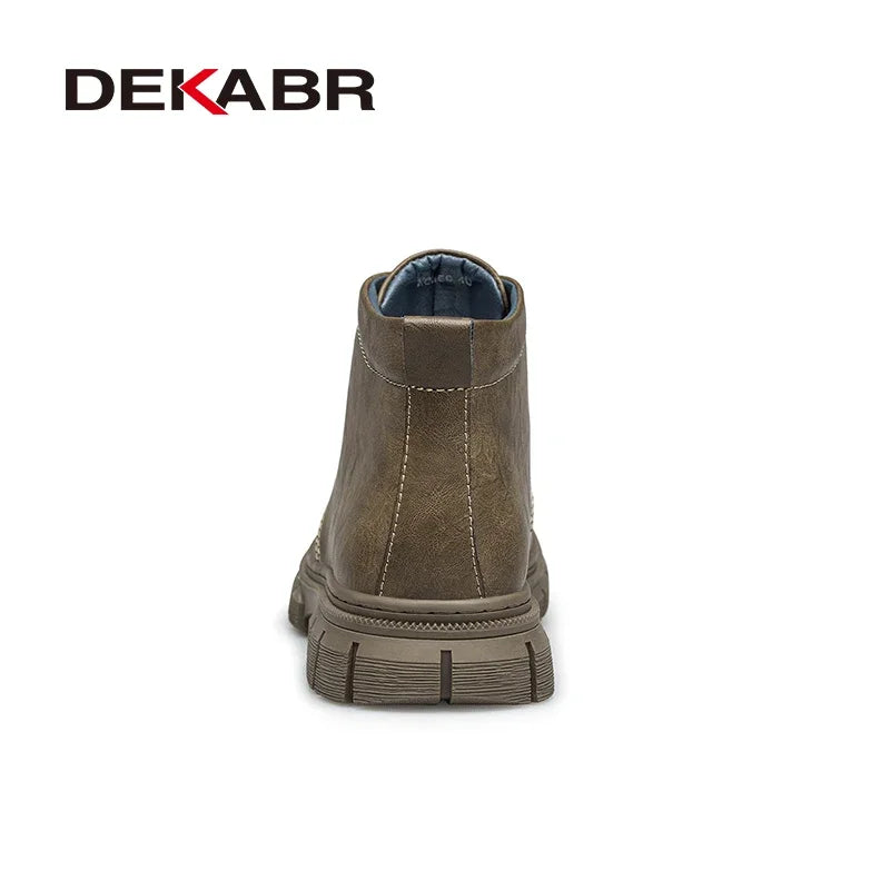 DEKABR Fashion Warm Men Snow Boots Autumn Winter Lace Up Comfortable Waterproof Plush Simple Style Ankle Shoes Men Big Size 47