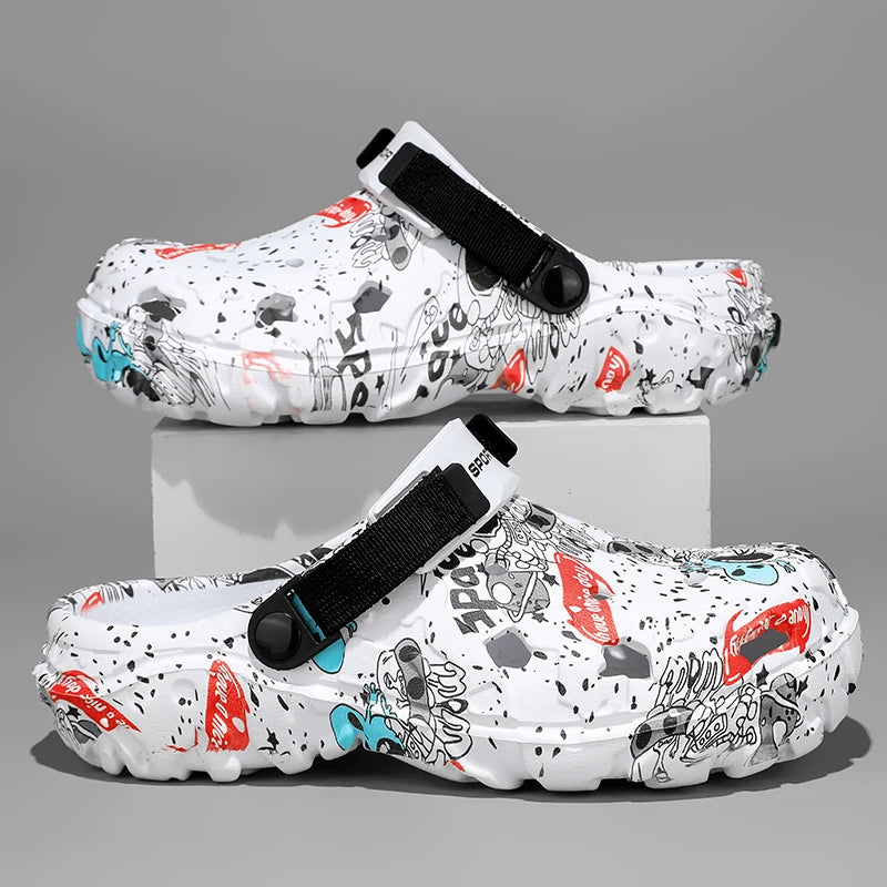 Summer Men's Clogs Rubber Sandals Man Home Garden Shoes Beach Slippers Men Big Size 47 48 Comfortable Soft Bottom Lightweight