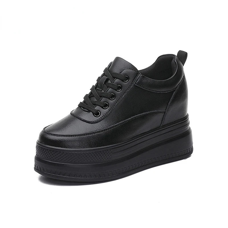 fujin 9cm platform heel wedge shoes sneakers pumps white platform air mesh hollow pumps shoes women  zapatos de mujer