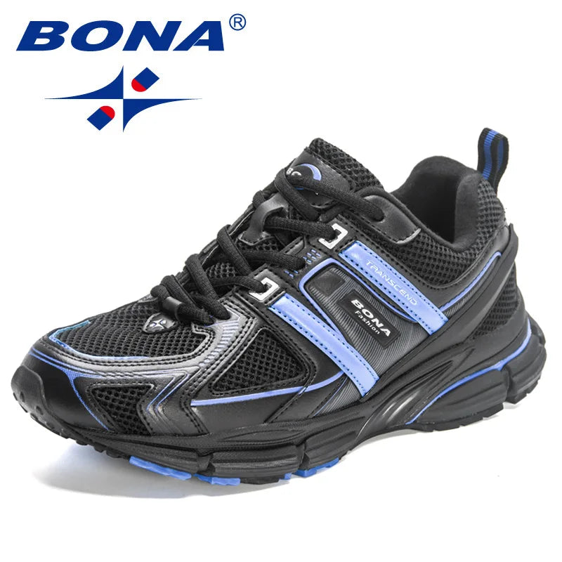 BONA 2023 New Designers Light Running Jogging Mesh Shoes Breathable Comfortable Men Sneaker Casual Outdoor Sport shoes Man Mesh