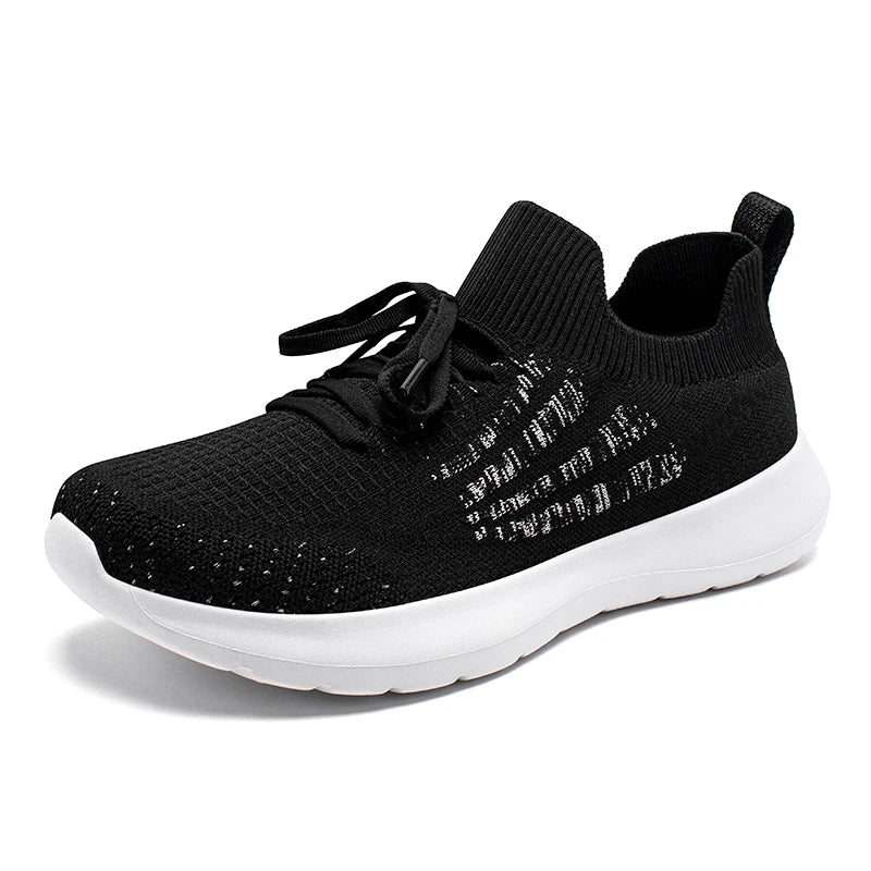 HOBIBEAR Unisex Running Sneakers Wide Toe Mesh Breathable Walking Shoes Non Slip Lace-Up Hiking Sneakers