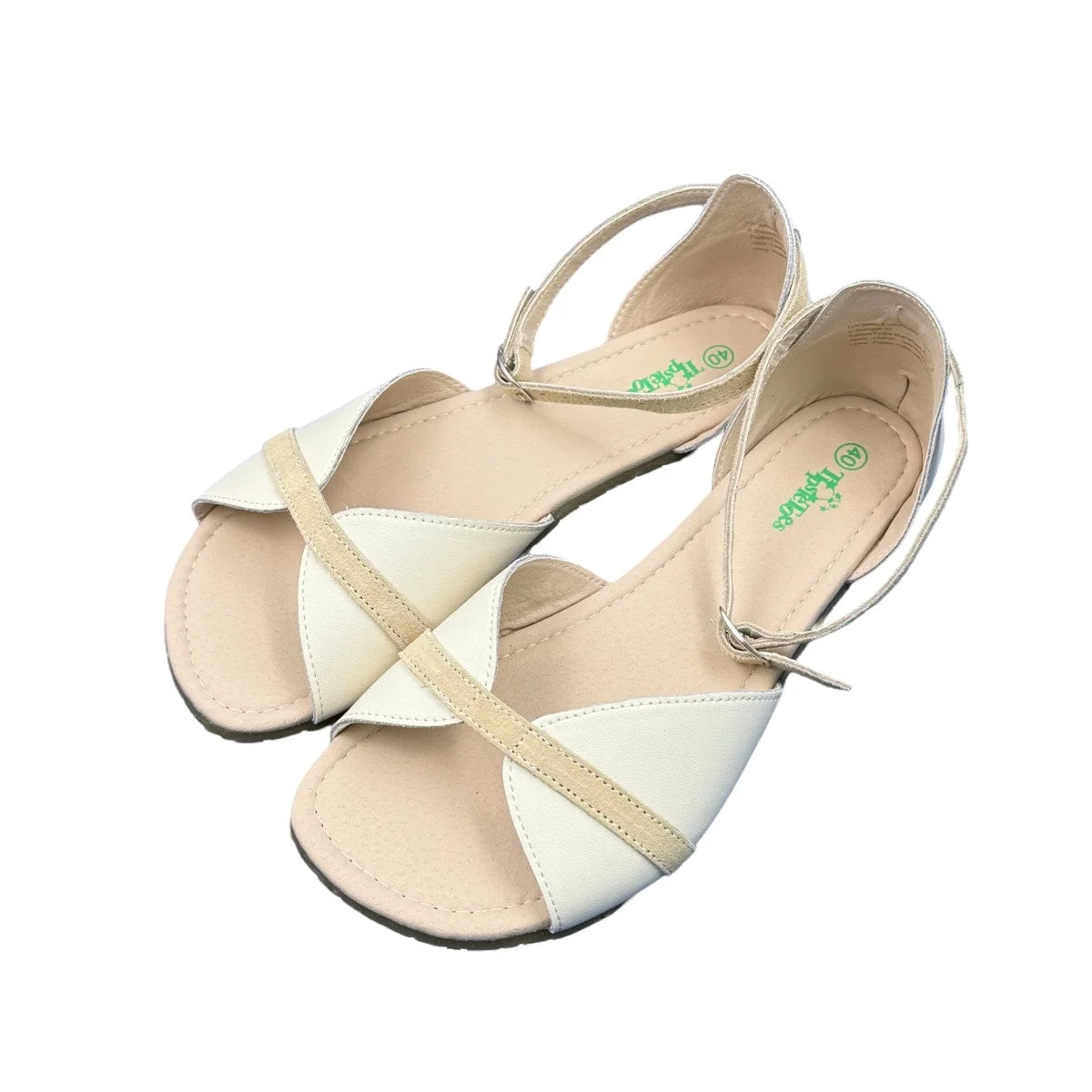 Tipsietoes Sprinng Summer 2025  Barefoot Genuine Leather Flat Sandals Women With Soft Sole Zero Drop Wider Toes Box LIght Weight