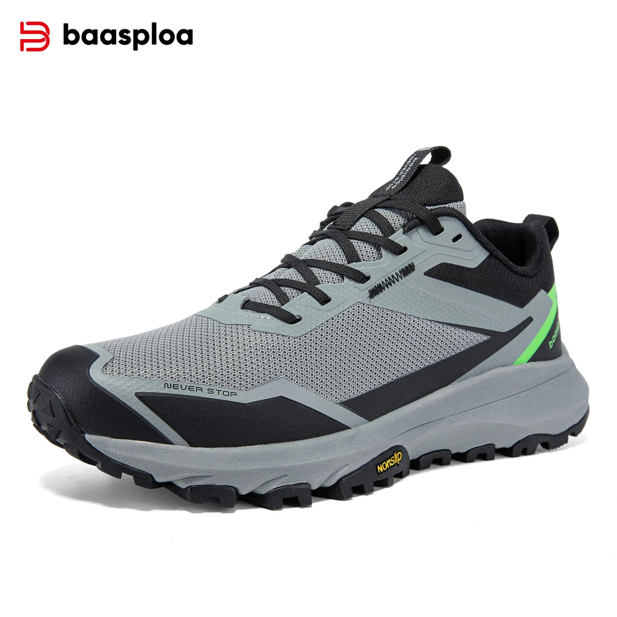 Baasploa New Hiking Shoes Men Outdoor Lightweight Camping Waterproof Sneakers Male Casual Non-slip Wear-Resistant Walking Shoes