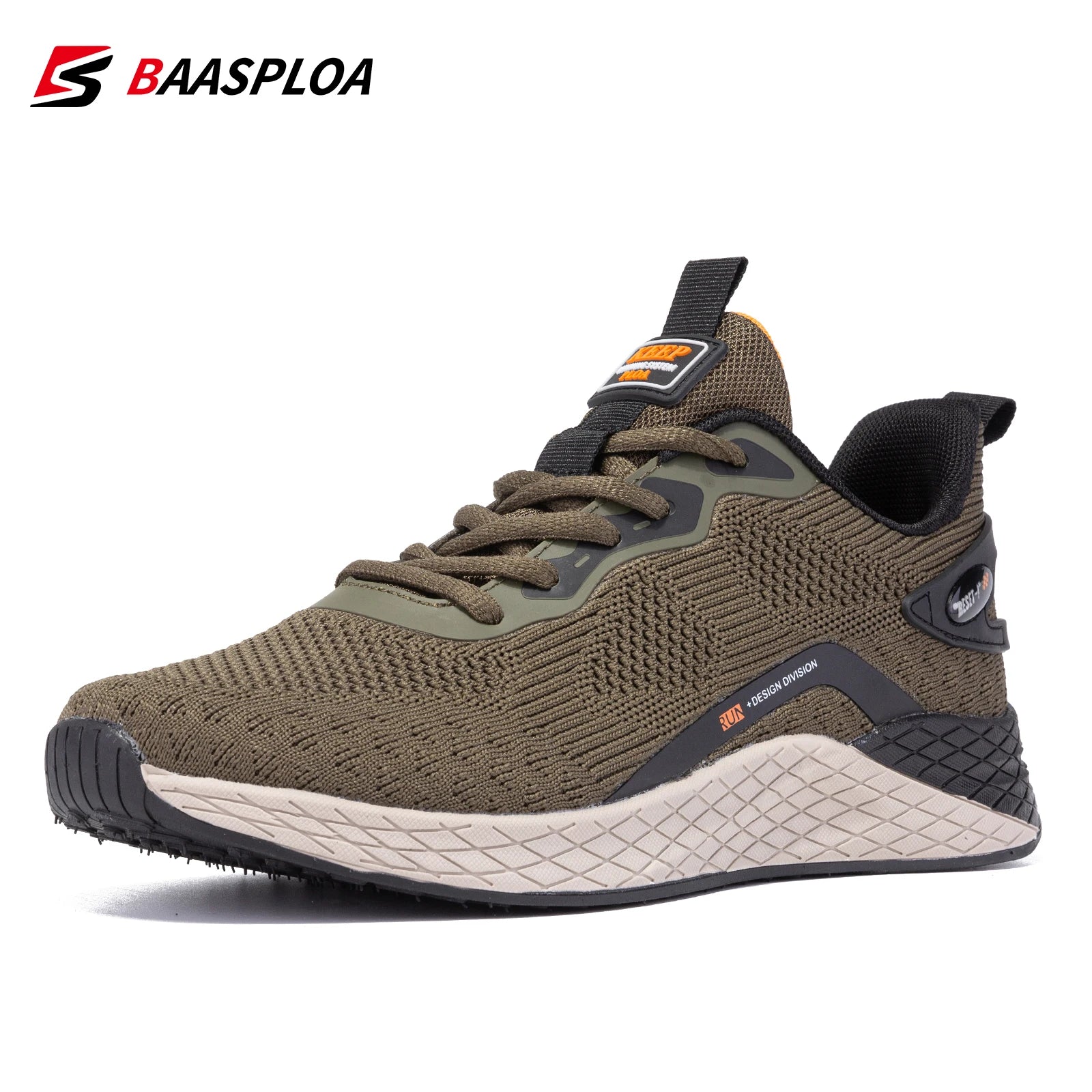 Baasploa Men Sneakers New Fashion Mesh Breathable Tennis Male Casual Running Shoes Non-Slip Knit Lightweight Walking Shoes
