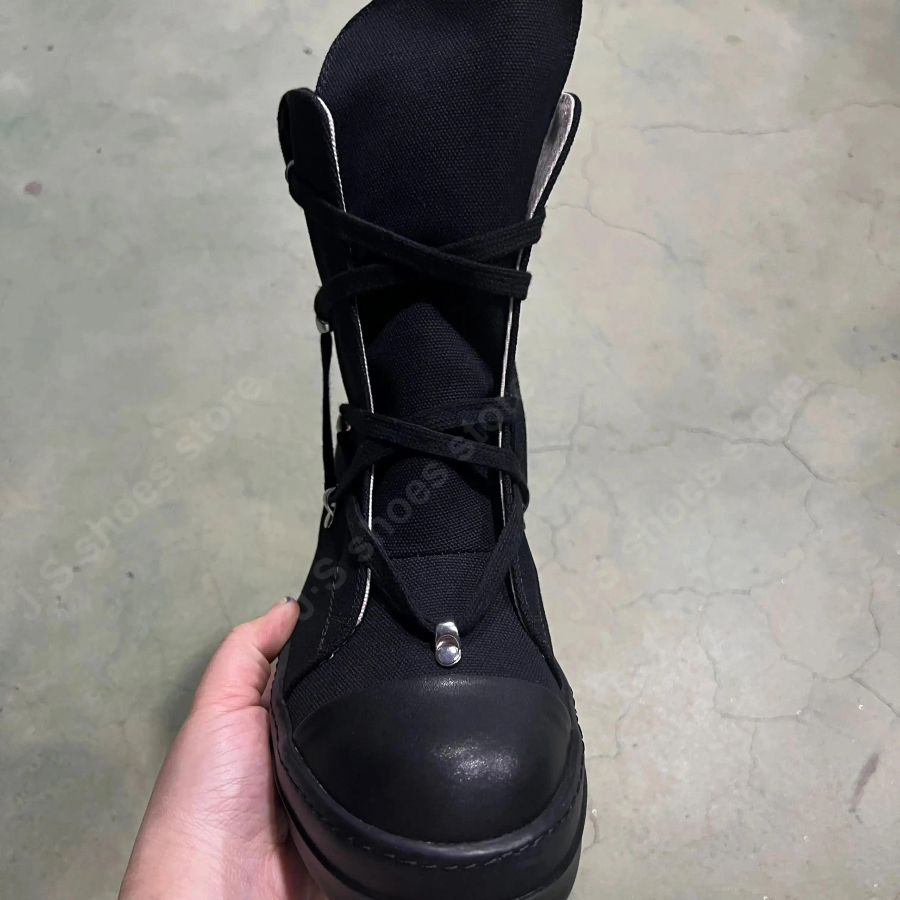 R-o Designer Luxury Casual Shoes Men Ankle Boot Women Sneaker High Top Shoe Geobasket Lace-up Zipper Black Canvas Sneakers Boots