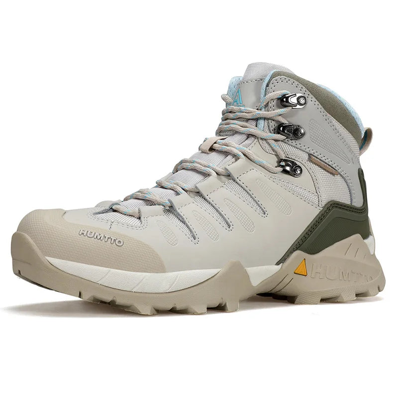HUMTTO Chaussures de randonnée en cuir pour femmes, baskets de sport antidérapantes, respirantes et de sécurité pour l'hiver