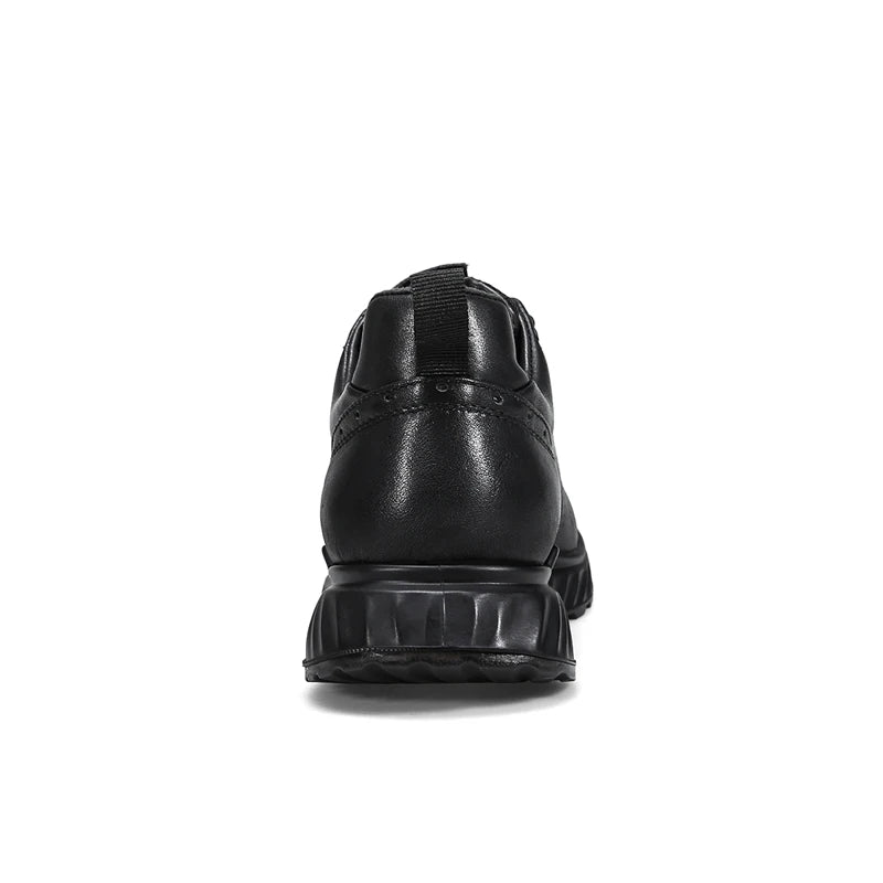 Baskets HUMTTO pour hommes, chaussures de course de luxe de créateur, chaussures de sport respirantes pour hommes, tennis en cuir noir, baskets décontractées pour hommes