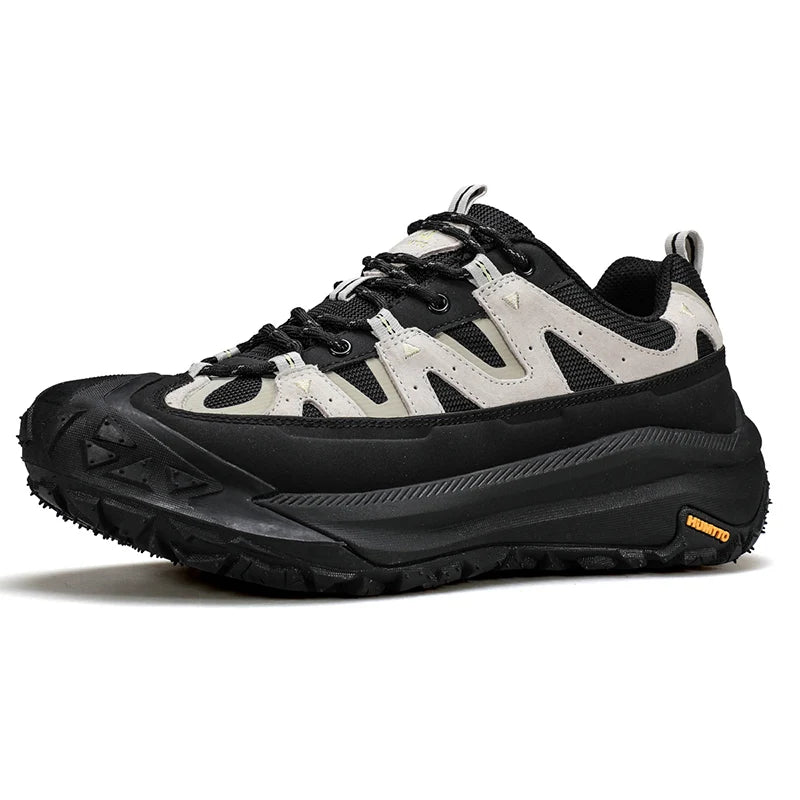 HUMTTO Chaussures de randonnée respirantes pour hommes, chaussures de sport d'extérieur antidérapantes pour hommes, baskets de marche de sécurité en cuir pour hommes