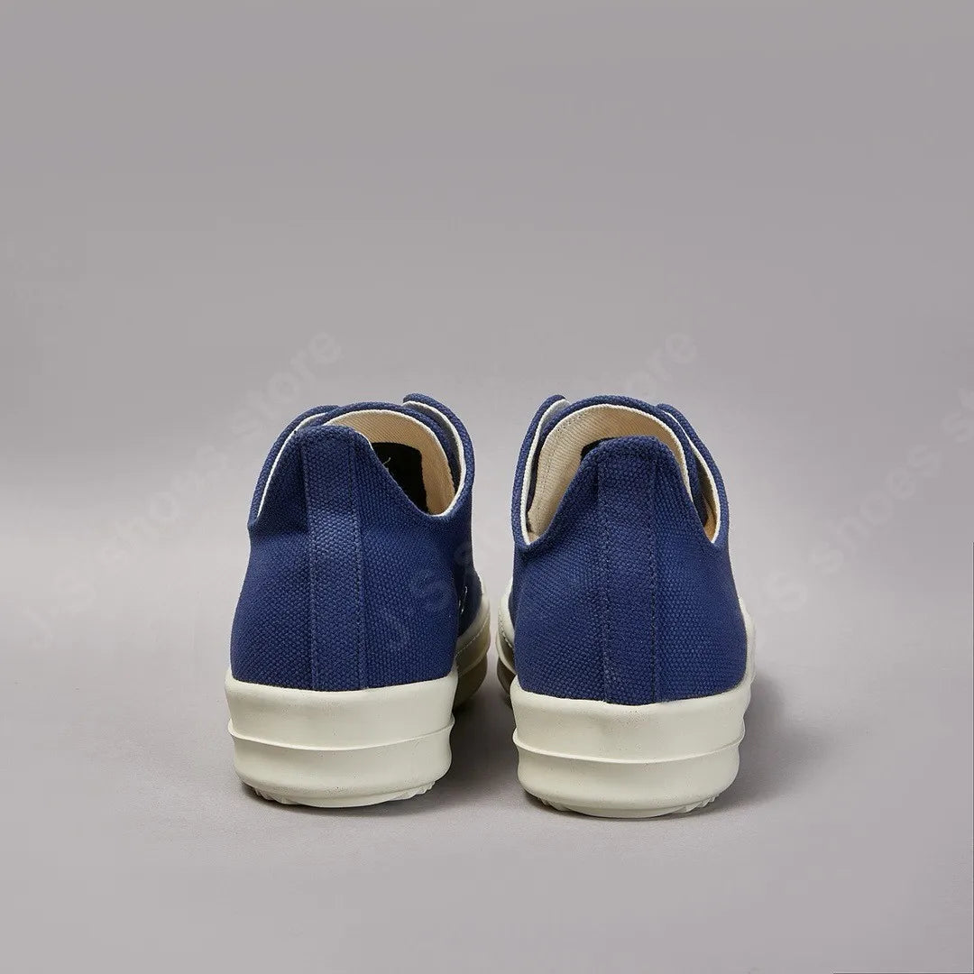 Brand R-o Retro Designer Men Shoe Women Sneakers Blue Canvas Low Top Casual Sneaker Thick Sole Lace Up Luxury Flat Shoes