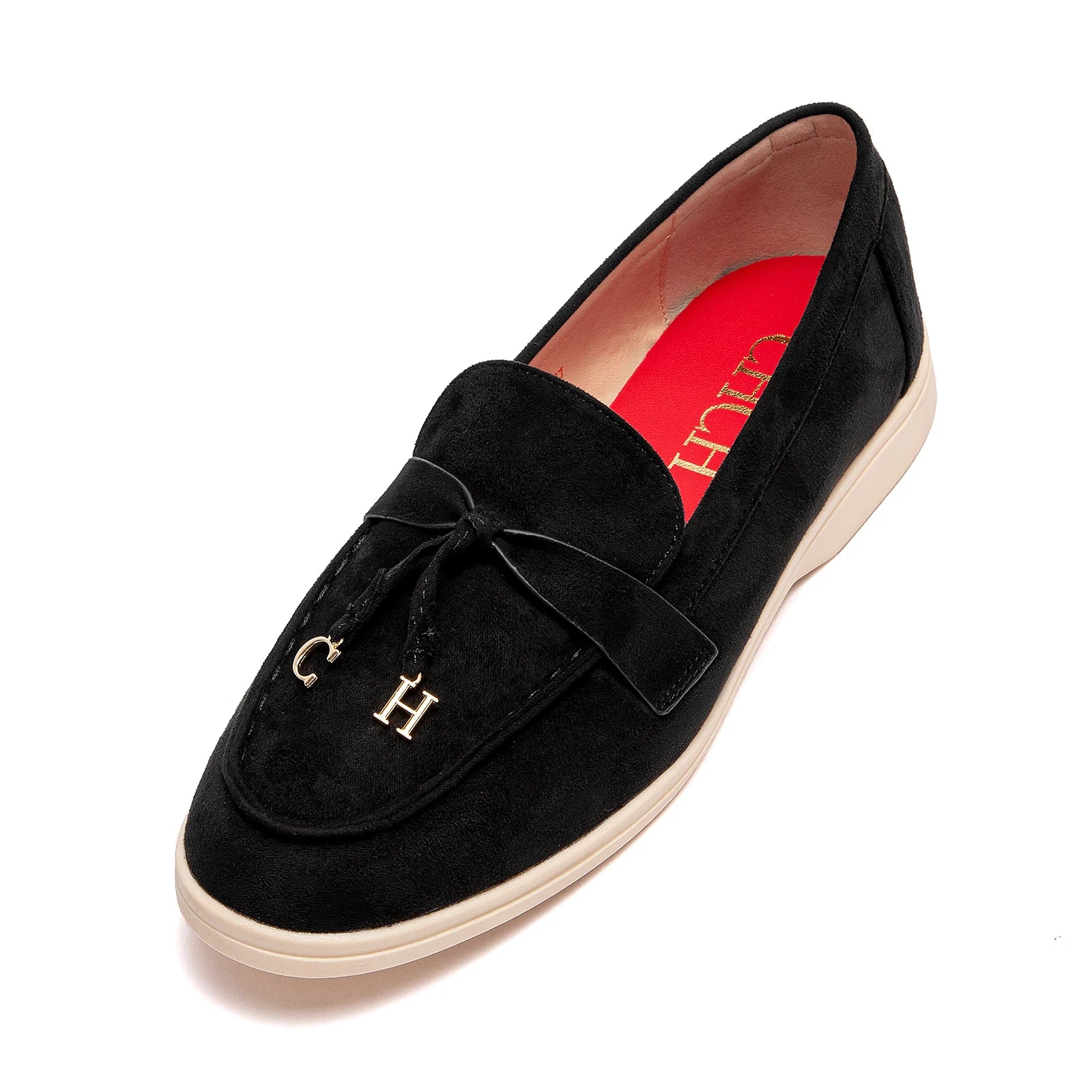Men's and Women's Casual Shoes Loafers Deluxe Brand Leather Shoes Flat Out Traveling Strolling Shoes Black Hot Model