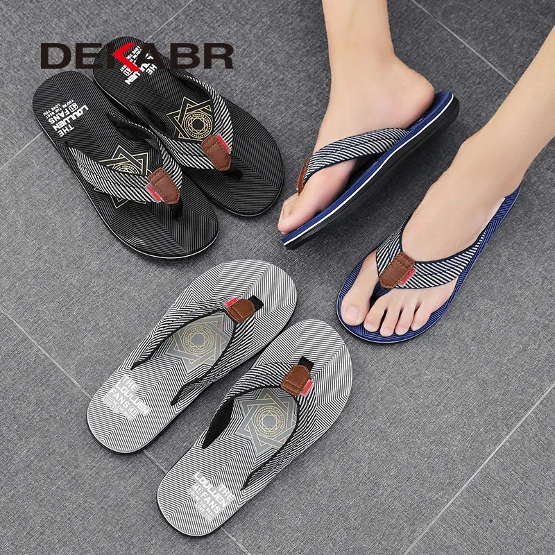 DEKABR Shoes Men Sandals Sandalias Hombre High Quality Comfortable Luxury Flip Flops Men Slippers Summer Sandalet New