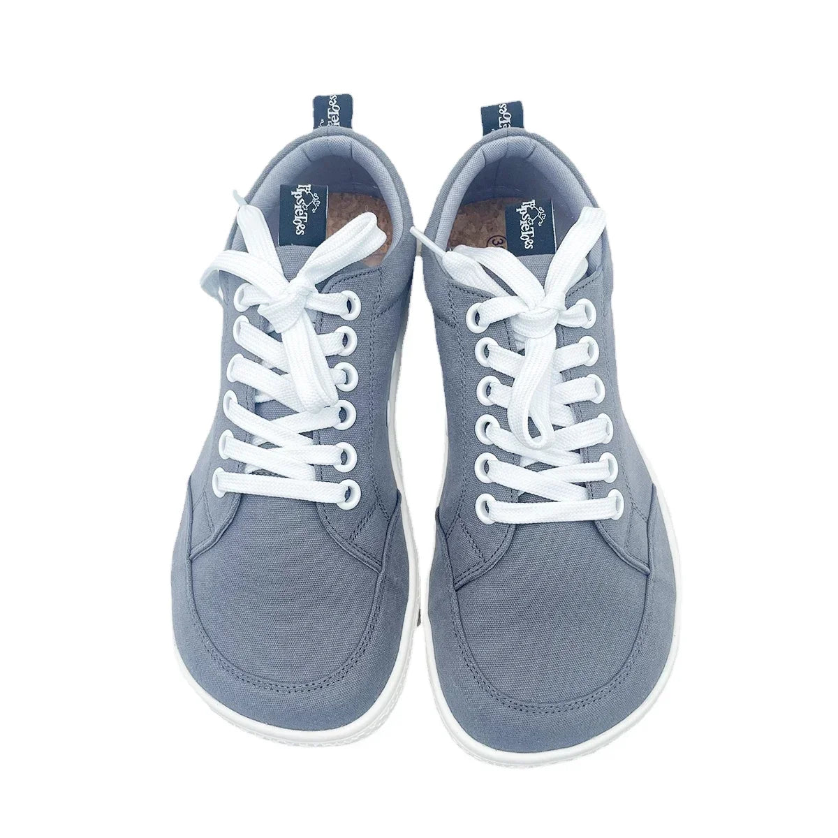 Tipsietoes 2025 Natural 100% Cotton Canvas Barefoot Women Lace Sneaker With Flat Soft Zero Drop Sole Wider Toe Box Light Weight