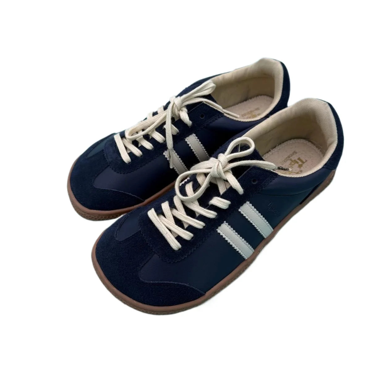 Tipsietoes Autumn Barefoot  Genuine Leather Sneaker For Women Men Flat Soft Zero Drop Sole Wider Toe Box Flexible Light Weight