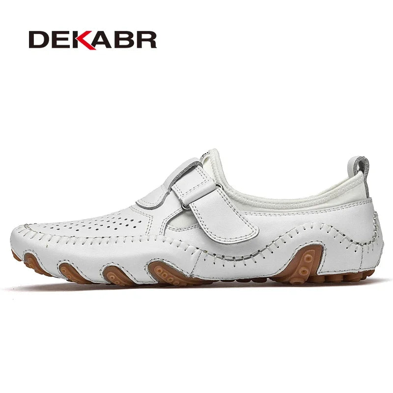 DEKABR Fashion Loafer Shoes Men Genuine Leather Soft Comfy Slip-on Moccasins Handmade Man Casual Shoes Drive Walk Luxury Leisure