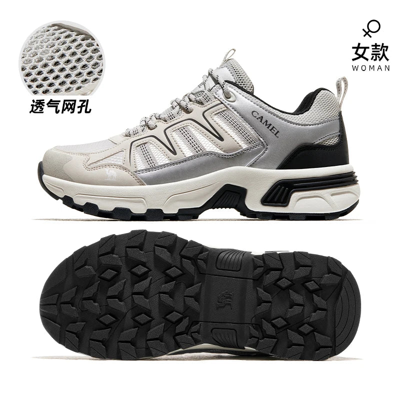 GOLDEN CMAEL Mesh Hiking Shoes Men Women Sneakers Breathable Non-slip Sports Running Trekking Shoes for Men Summer 2025 New