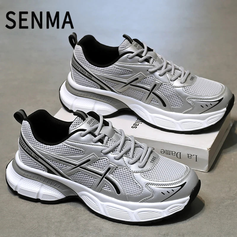 SENMA Men Breathable Casual Shoes Trendy Vulcanized Sports Shoes Male Thick Sole Women Light Casual Sports Shoes Running Shoes