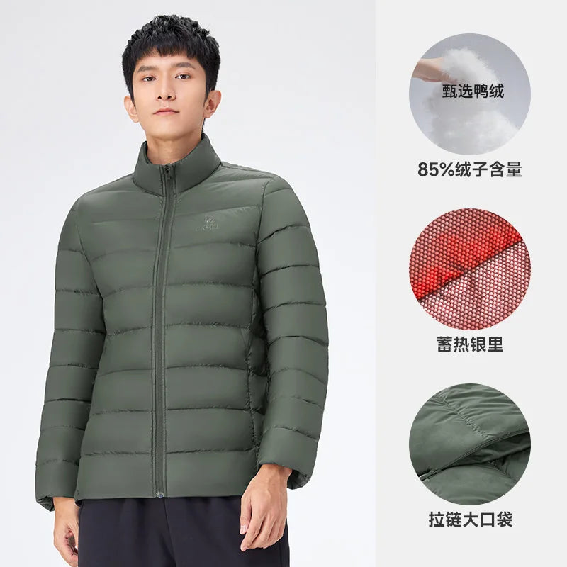 GOLDEN CAMEL Down Jackets Men and Women Winter Coats Lightweight Trendy Fleece Hiking Jackets for Men 2024 Winter New Clothing