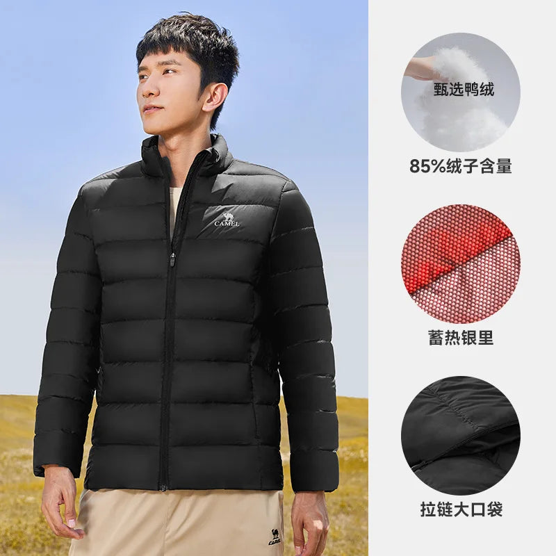 GOLDEN CAMEL Down Jackets Men and Women Winter Coats Lightweight Trendy Fleece Hiking Jackets for Men 2024 Winter New Clothing
