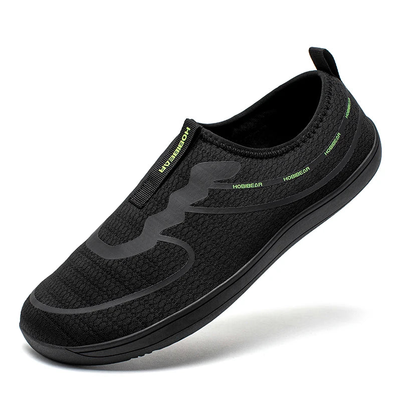 HOBIBEAR Wide Toe Barefoot Shoes Unisex Minimalist Zero Drop Running Sneakers Mesh Slip On Walking Shoes