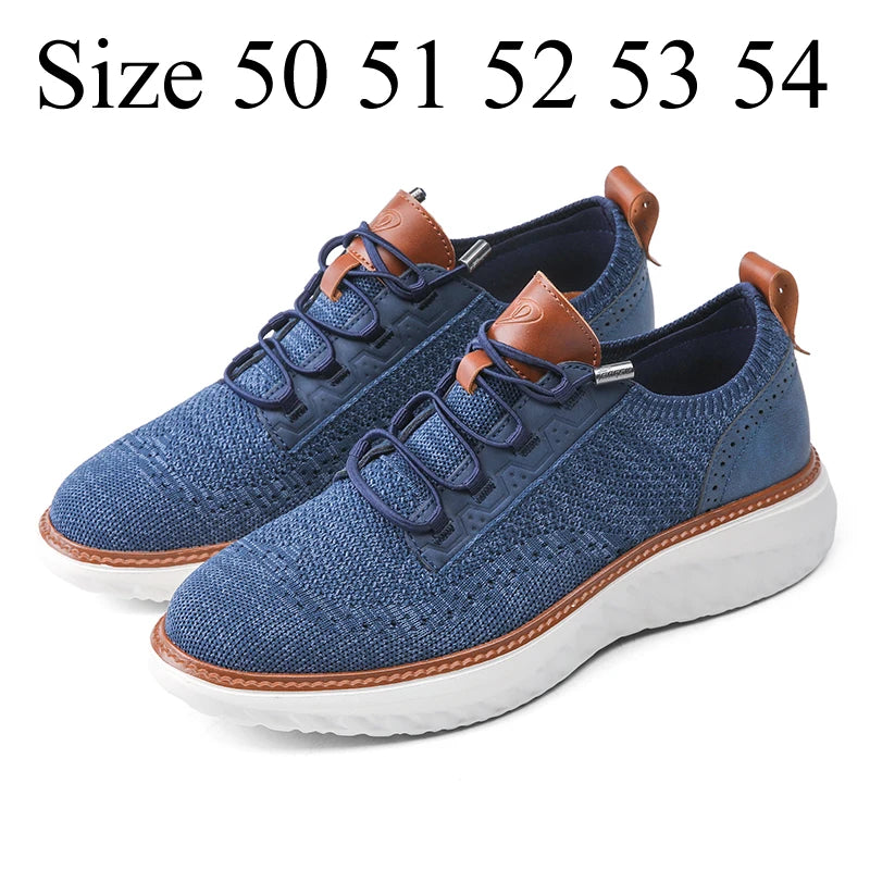 Plus Big Size 50 51 52 53 54 Mens Mesh Shoes Sneakers Thick Soles 5cm Trendy British Style Summer Breathable Comfortable