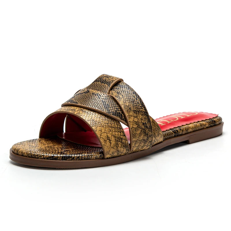 Women's Slippers PU Material Outdoor Flat Bottom Beach Tourism Summer Women's Slippers luxury brand 2024 summer