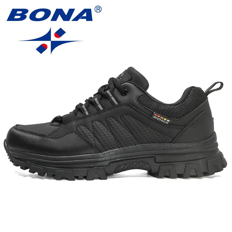 BONA 2022 New Designers Trekking Hiking Shoes Men Outdoor Trail Non-slip Sneakers Man Breathable Climbing Footwear Mansculino