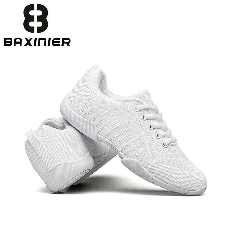 White Cheer Shoes for Girls Youth Cheerleading Shoes Dance Tumbling Sneakers Tennis Hip Hop Walking Sneakers