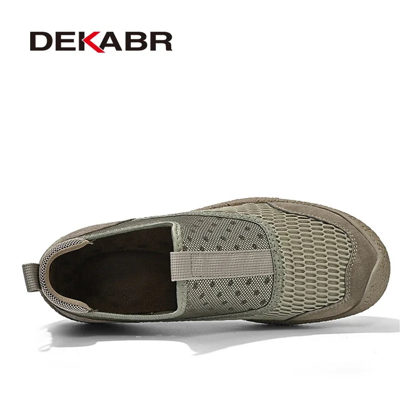 DEKABR Male Casual Shoes Breathable Mesh Summer Comfortable Non-Slip Rubber Outsole Shoes