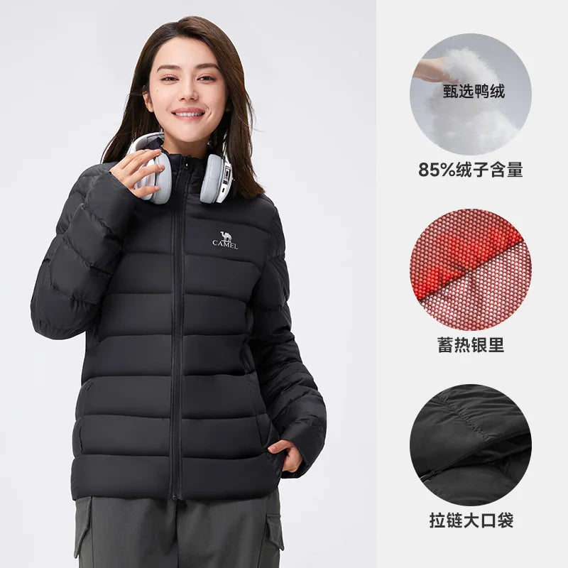 GOLDEN CAMEL Down Jackets Men and Women Winter Coats Lightweight Trendy Fleece Hiking Jackets for Men 2024 Winter New Clothing