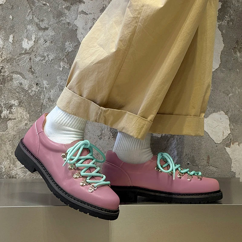 Personality Genuine Leather Shoes For Man Casual Fashion Business Shoes High Quality Lace Up Streetwear Designer Party Shoes