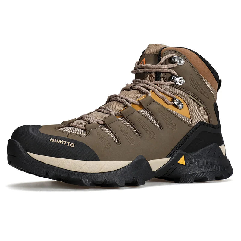 HUMTTO Shoes for Men Genuine Leather Hiking Men's Sports Shoes Non-slip Winter Outdoor Safety Sneakers Breathable Trekking Boots