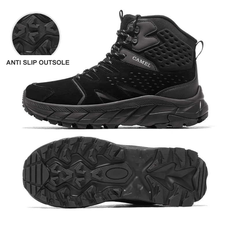GOLDEN CAMEL Hiking Shoes Non-slip High-top Hiking Boots Wear-resistant Outdoor Waterproof Trekking Shoes for Men 2024 Autumn